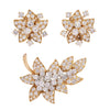 Vintage Oscar Heyman diamond earrings and matching flower brooch set