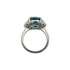 blue zircon ring front view oval center diamond sides