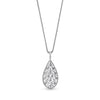 Ramage Drop-Shaped Pendant in White Gold with 0.40 Carats of Diamonds, featuring intricate leaf and flower-inspired design.