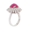 No-Heat Burmese Cabochon Pink Sapphire & Diamond Ring in Platinum Estate Collection