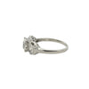 Side view of 1930s platinum Art Deco engagement ring with Old European cut diamond