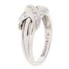 Tiffany & Co. SIGNATURE 18K White Gold Ring with "X" Motif and 15 Diamonds (0.20 CTW) - Timeless design symbolizing love and commitment, size 7.5, ideal for daily wear. Side view