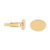 Tiffany & Co. 14K gold oval cufflinks with a high-polish finish and stamped back. Classic and elegant design. Side View