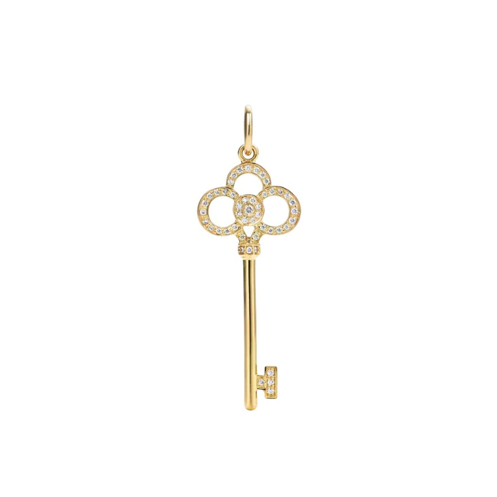 tiffany diamond crown key pendant 18k yellow gold