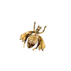 Back view of Victorian emerald and enamel bug brooch showing gold construction and pin mechanism