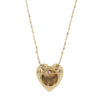 Back view of a vintage Victorian Heart Pearl and Diamond necklace. Can be worn as a brooch and space for a photograph.