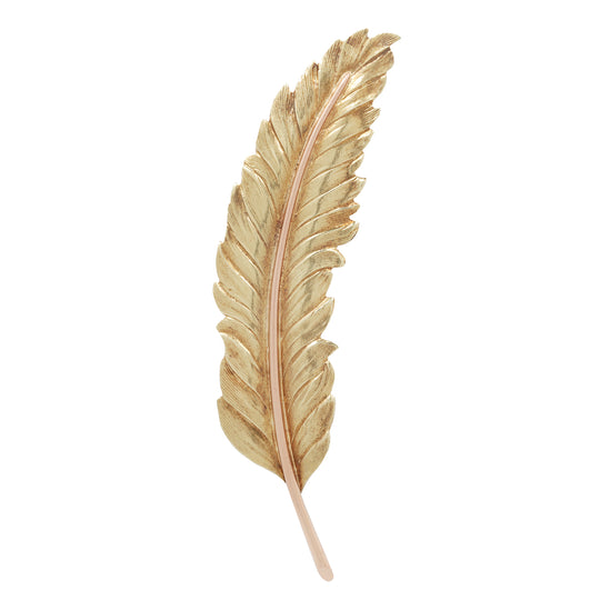 Vintage Gold Feather Brooch