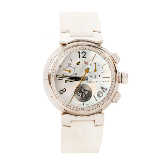 LOUIS VUITTON "Lovely Cup Tambour" White Watch
