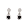 Bvlgari Bvlgari onyx and diamond drop earrings in 18k white gold with logo engraving.
