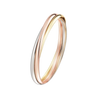 Persective view of Cartier Trinity bangle bracelet with tri-colored gold. Previously owned.