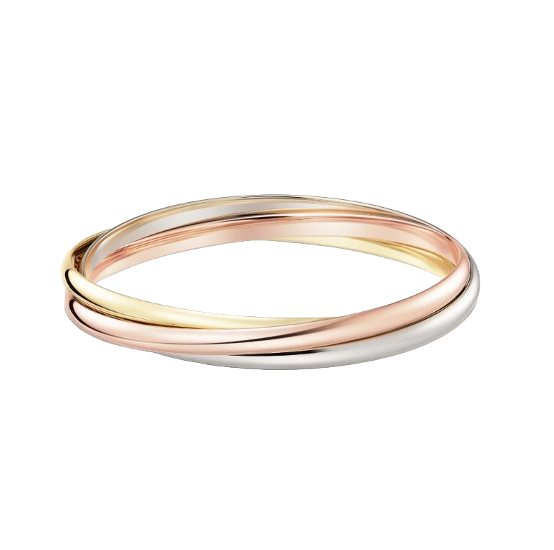 Pre Owned CARTIER Trinity Bangle Bracelet 18k Rose White Yellow Gold Gleim the Jeweler