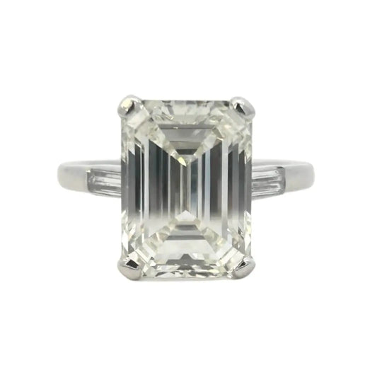 Emerald-Cut Diamond Tapered Baguette Engagement Ring – 6.02ct, GIA Certified