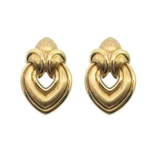 HENRY DUNAY Sculptural Doorknocker Earrings – 18k Yellow Gold