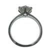 Prong detail of Tiffany & Co. platinum engagement ring with GIA-certified 2.41ct diamond.