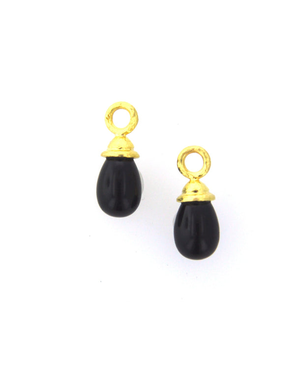 Black Onyx Drop Earring Pendant Elizabeth Locke Collection