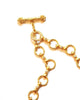 Elizabeth Locke hammered gold Celtic link necklace with diamond accents and toggle closure, detail view