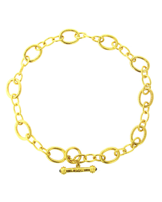 Hammered Gold Oval Link Garda Necklace