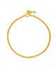 Orvieto chain necklace handcrafted in hammered 19k yellow gold with oval links and toggle closure, full view