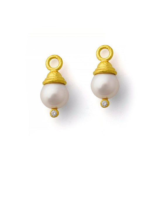 Pearl and Diamond Earring Pendants