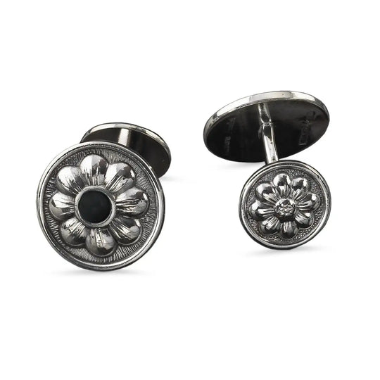 Linenfold Black Onyx Cufflinks