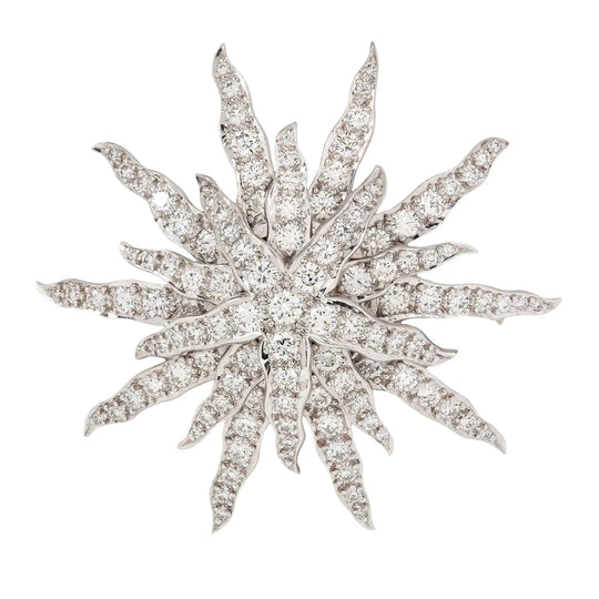 Tiffany & Co. Platinum 2.5 Carat Diamond Lace Starburst Brooch